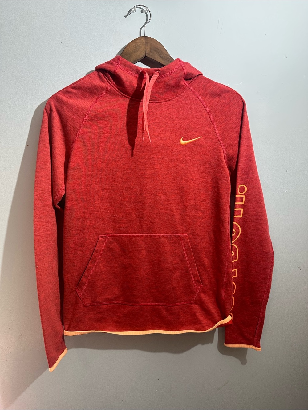 Nike dri-fit dark red/orange hoodie XS